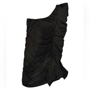 Tally Weijl one shoulder Black with ruffles top Size M